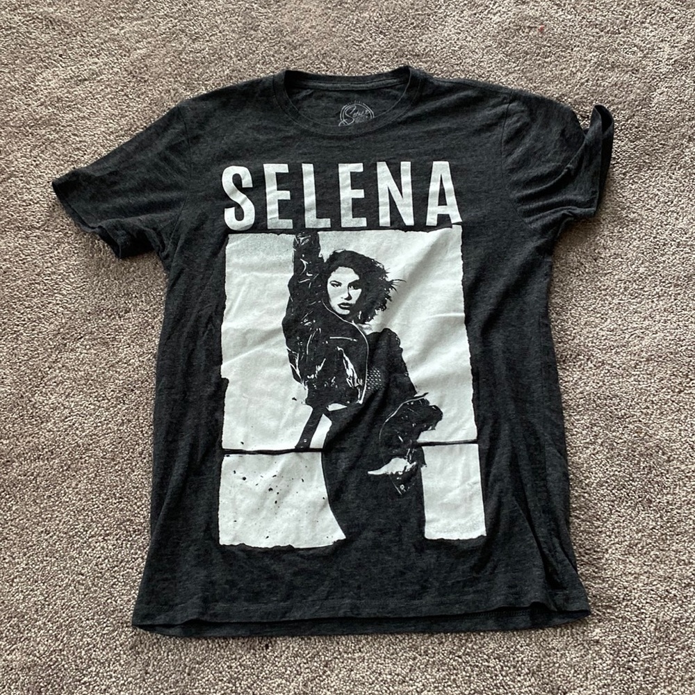 Selena Graphic Tee Charcoal Band Shirt Vintage Style SIZE S